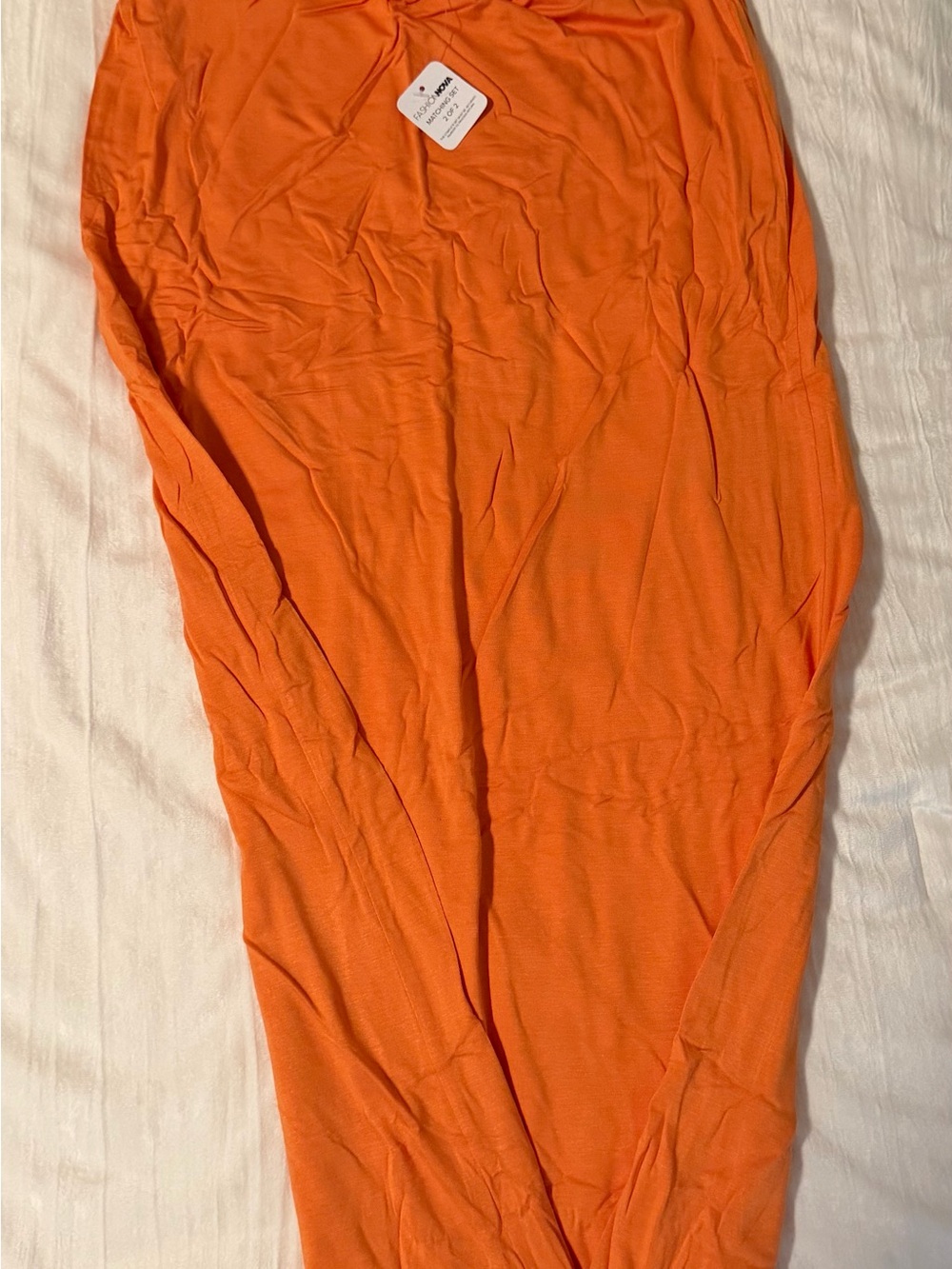 Women's Orange Stretch long Skirt/ Matching Tube Top